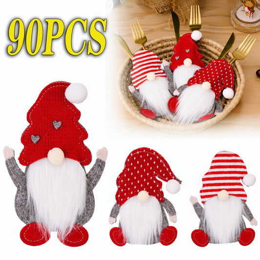 Christmas Rudolph Cutlery Sets Party Cutlery Sets Gnome Cutlery Holder Christmas Table Decoration Gnome Cutlery Holder Set