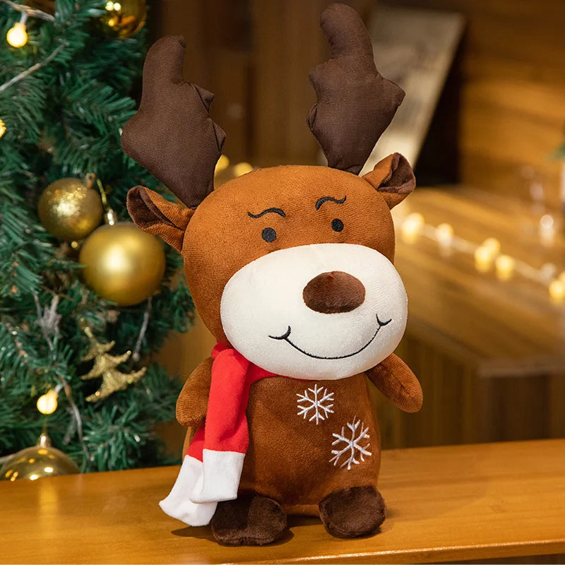 Christmas Tree Plush Toys Santa Pillow Soft Reindeer Stuffed Animal Cute Birthday Plushie Gifts Christmas Gift For Kids