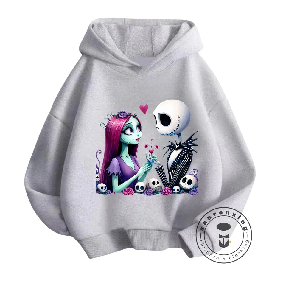 Kid's Fashion with The Nightmare Before Christmas Q-Edition Elastic Hoodie Perfect for Boys and Girls in Spring Autumn Season