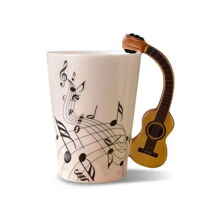 Novelty Music Note Cup Ceramic Guitar Coffee Mugs Personality Tea/Milk/Juice/Lemon Water Bottle Christmas Birthday Gift