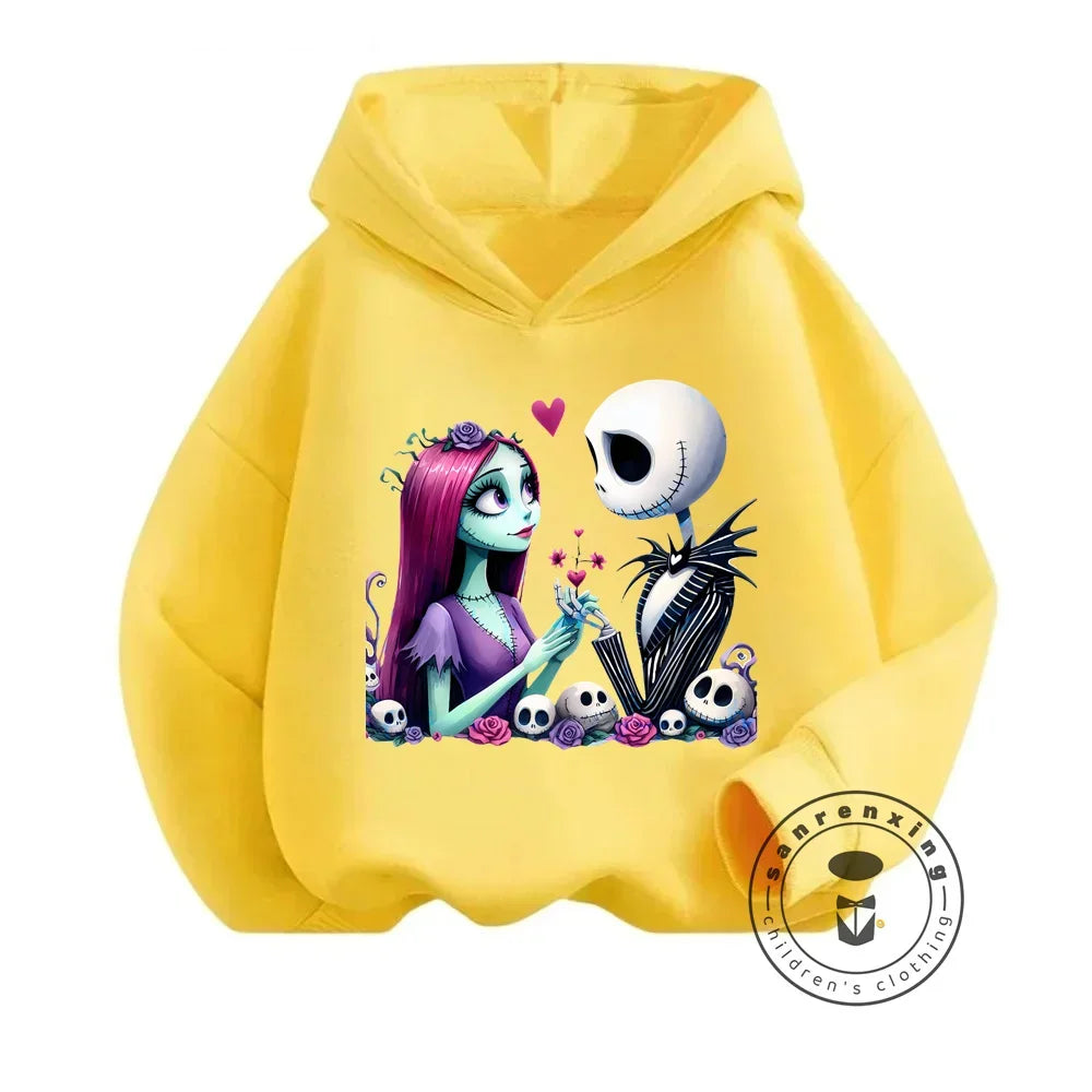 Kid's Fashion with The Nightmare Before Christmas Q-Edition Elastic Hoodie Perfect for Boys and Girls in Spring Autumn Season