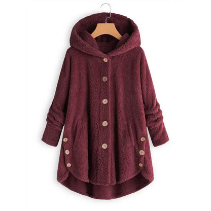 Autumn Winter Coat Women Warm Teddy Bear Coat Wool Jacket Female Plush Coat Hooded Jacket New Women's Coats Solid Color Jacket