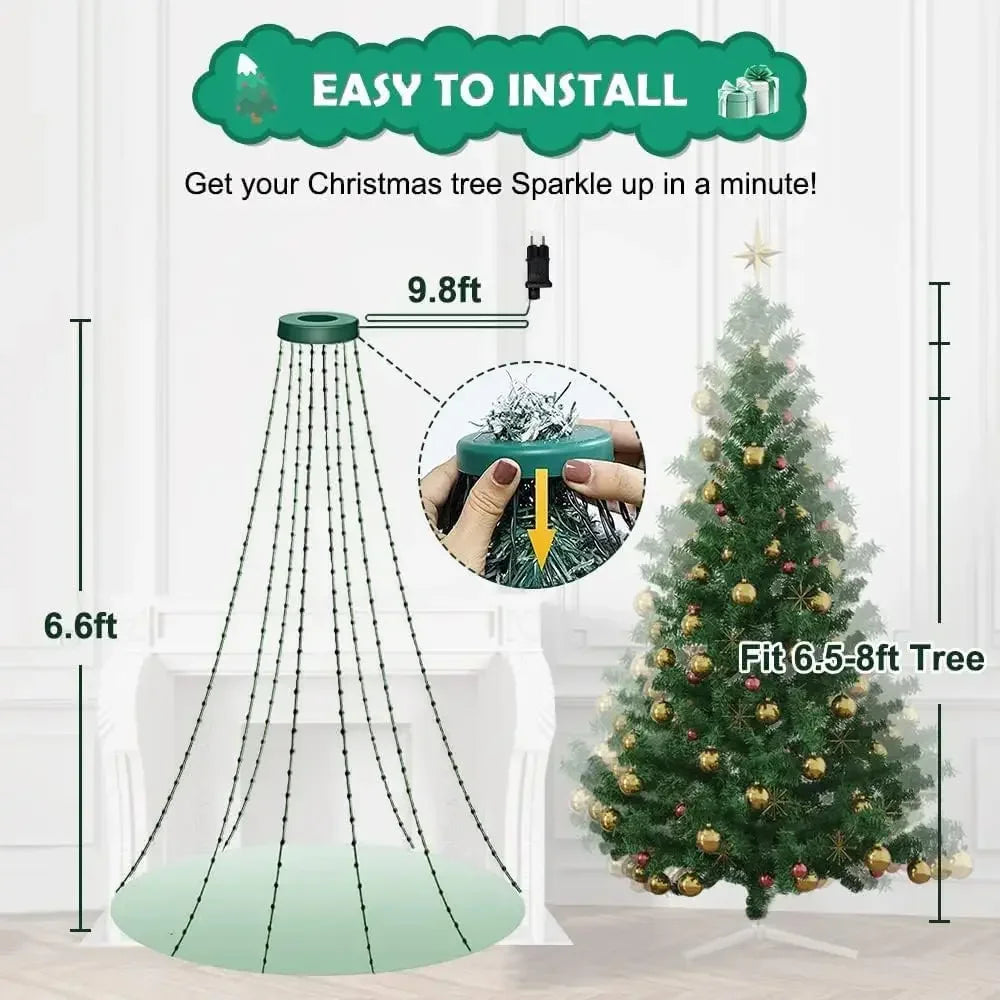 DIY Smart APP Christmas Tree Light Bluetooth Remote Control LED Fairy String Light Festoon Garland Lamp For Outdoor Garden Party