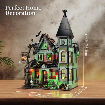 Christmas Combination Building Block Haunted House Architecture Model Ideas Pink Palace House Modular Buildings Toy Gift for Kid