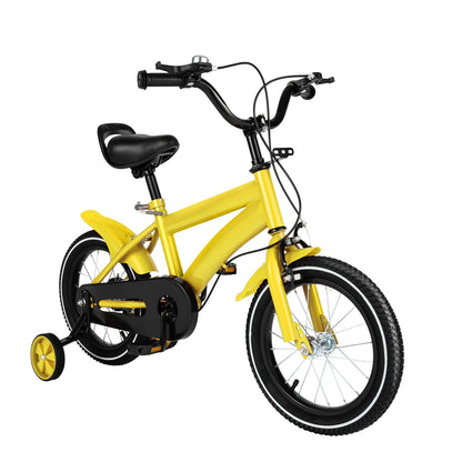 14-Inch Children's Bike Carbon Steel Frame Bicycle 14" Kids Bike with Auxiliary Wheels, Dual Brakes for Kids 2-4 Years Old