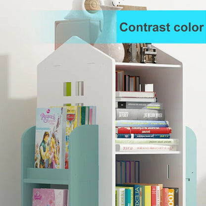 Children's Bookshelf 360° Rotating Cartoon Books Rack Floor Simple Child Book Shelf for Home Bookcases Furniture Bookshelf Rack