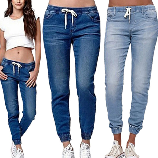 Casual Jogger Pants  Elastic Sexy Skinny Pencil Jeans For Women Leggings Jeans High Waist Women's Denim Drawstring Pants