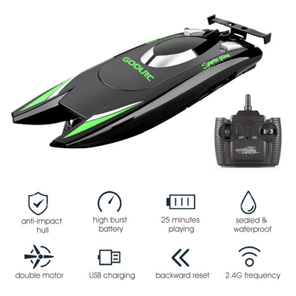 805 RC Boats for Kids Adult 25KM/H High Speed Racing Boat 2 Channels Remote Control Boats for Pools Racing Boat