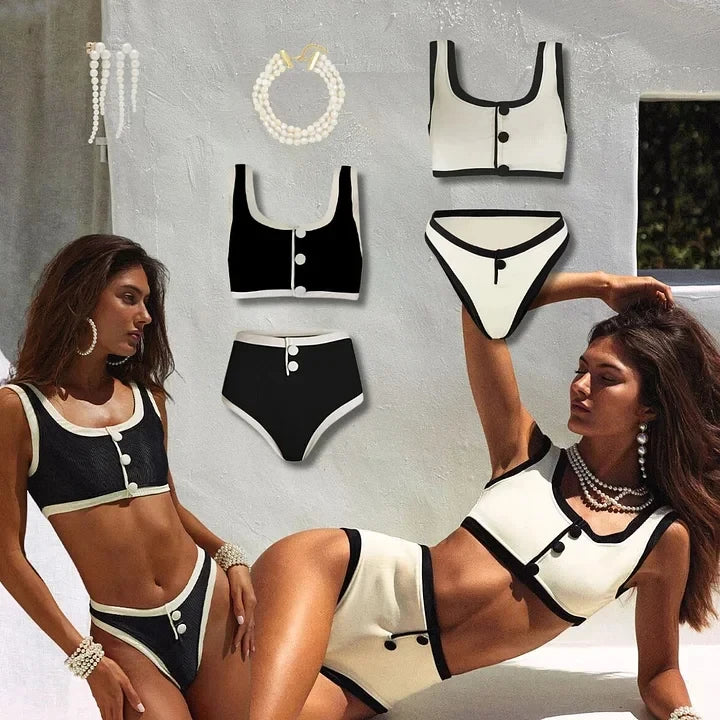 2024 Women's bikini  Color Block Sexy Swimsuit Swimwear Summer Vacation Beachwear Luxury Bath suits tankini holiday dress