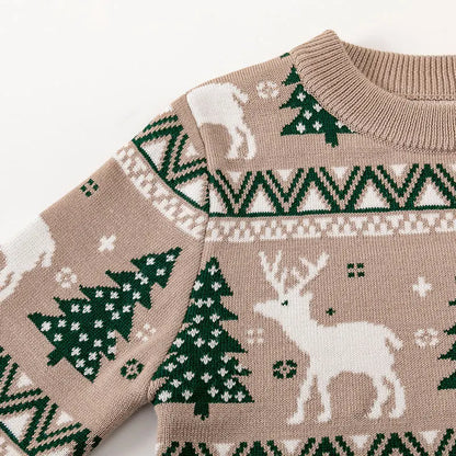 Girls Boys Christmas Sweater Winter Elk Pullover For Kids Children Sweatshirts Toddler Warm Knitted Pullover Baby Clothes