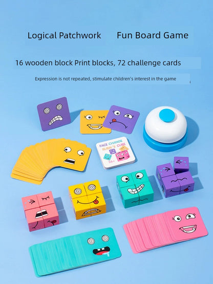 Fun You Cry Me Laugh Puzzle Face-Changing Cube Building Blocks