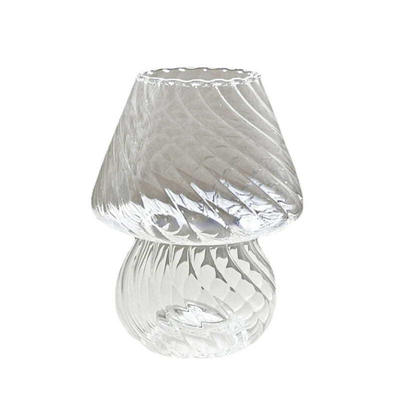 Glass Vase Home Decoration Lamp Flower Vase Mushroom Vases Decorative Vase Hydroponic Vase Tealight Holder Aesthetic Room Decor