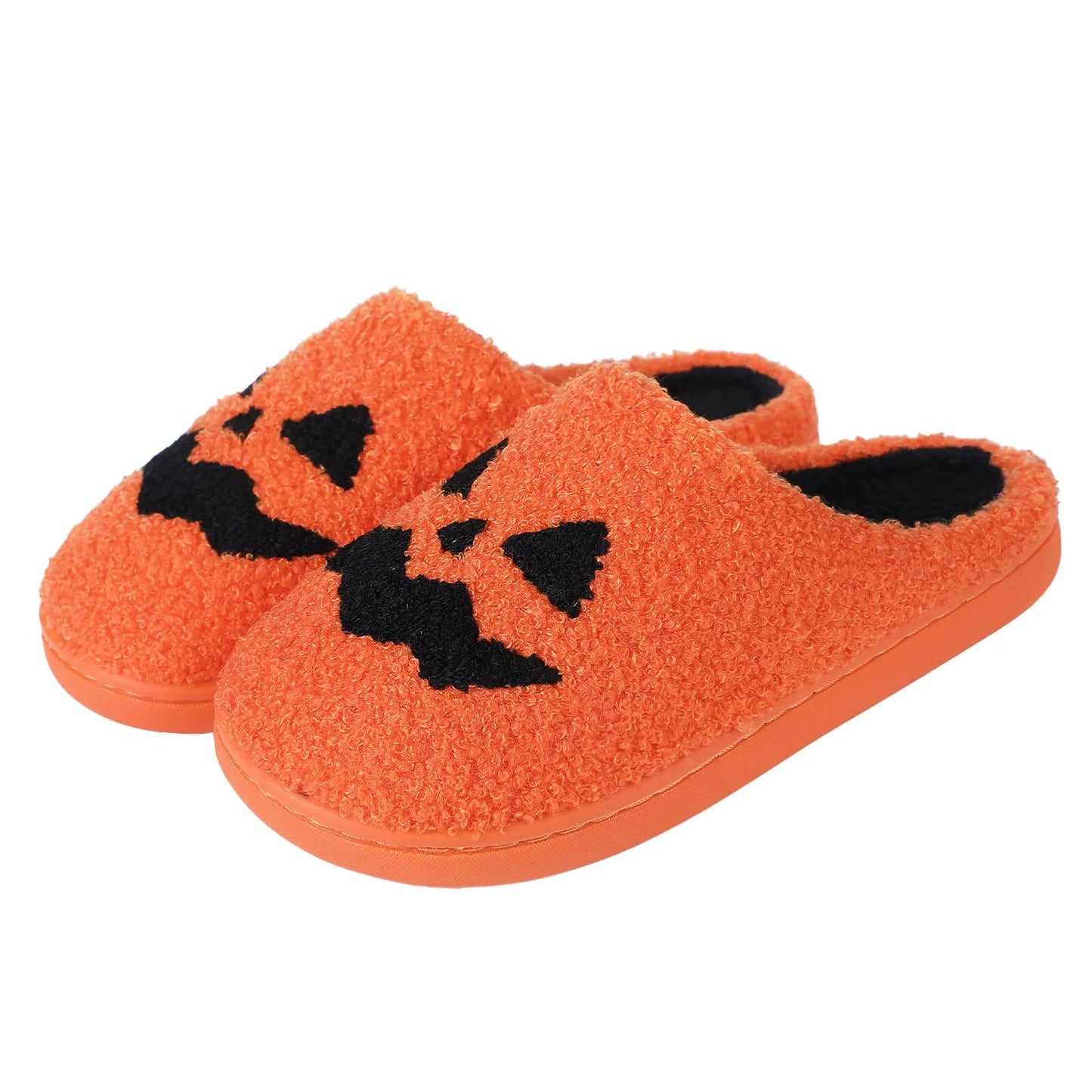 Halloween Slippers Ghost Face Slippers Pumpkin Slippers Men Flat Soft Plush Cozy Indoor Fuzzy Women House Shoes Fashion Gift Hot