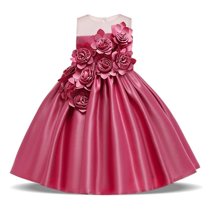 2024 Elegant Kids Christmas Dresses For Girls Children Birthday Wedding Party Costume Flower Girl Princess Pageant Formal Dress