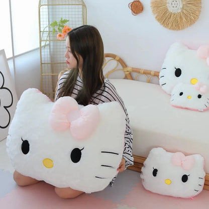 Sanrio Cuddly Hello Kitty Back Cushion Soft Cartoon Pillow Sofa Bed Bay Window Home Decor Pillow Hug Plushies Xmas Gift For Girl