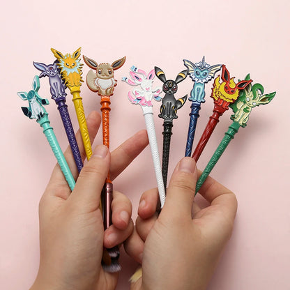 9Pcs Anime Pokemon Makeup Brush Set Eevee Eye Shadow Blush Foundation Brush Cute Makeup Tools for Girls Gifts