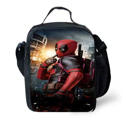 Child Schoo Deadpools Super Heroes Backpack with Lunch Bags ,Pencil Bags ,School Bags for Boys Girls Best Gift