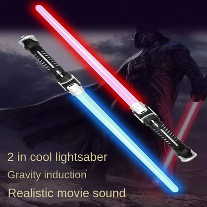 Retractable Lightsaber Finger Rotating Laser Sword Flash Luminous Soundfont Force FX FOC Blaster Cosplay Battle Toy For Kid Gift