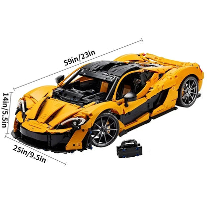 3893pcs Car Building Blocks Yellow Sports Car Assembly Brick Model Toys For Adults And Kids Christmas Gifts Compatible 42172