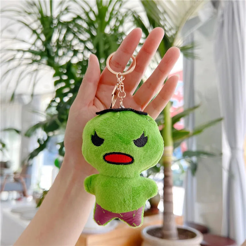 Disney Marvel Spiderman Figure Plush Keychain Toy Kawaii Hulk Iron Man Doll Soft Stuffed Toys Kids Plush Key Ring Christmas Gift