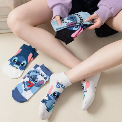 Anime Disney Stitch Cartoon Socks Kids Cotton Short Kawaii Boys Christmas Socks Children's Boat Socks Gifts Ankle Sock