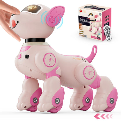 VATOS Robot Dog Toy for Kids Voice 2.4GHz Remote Control Robot Pet Touch Sensor 20+ Mode Puppy Toy for Kids Girls