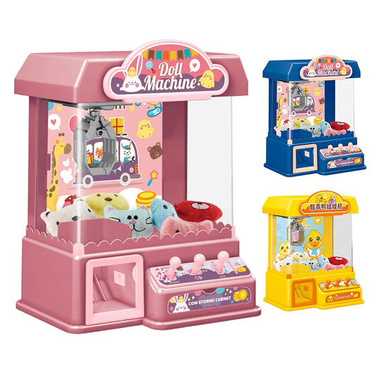 Doll Claw Machine Arcade Claw Game Machine Toy with 10 Dolls 10 Capsule Gifts for Girls and Boys for Kids 6 Years Old and Up