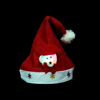 Holiday Decor LED Light up Christmas Hats Eye Catching Led Flashing Plush Hat