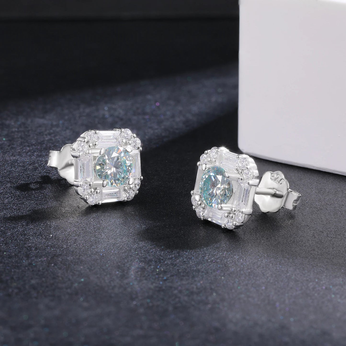 PuBang Fine Jewelry Sparkling 925 Sterling Silver GRA Cert Moissanite Diamond Stud Earrings for Women Engagement Gifts Wholesale