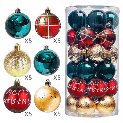 30Pcs Christmas Ball Christmas Tree Decor Ornaments 6cm Size Home Decor Xmas Hanging Tree Pendants New Year Ball Accessories