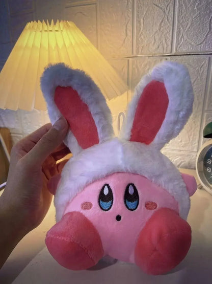 Anime Kawaii Cute Star-Kirby Rabbit Ears Stuffed Peluche Plush Quality Cartoon Toys Great Christmas Birthday Gift for Children