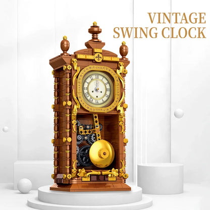 751PCS Classic Retro Series Swing Clock Building Blocks With Pendulum Construction Brick Set Gift for Kids Adult