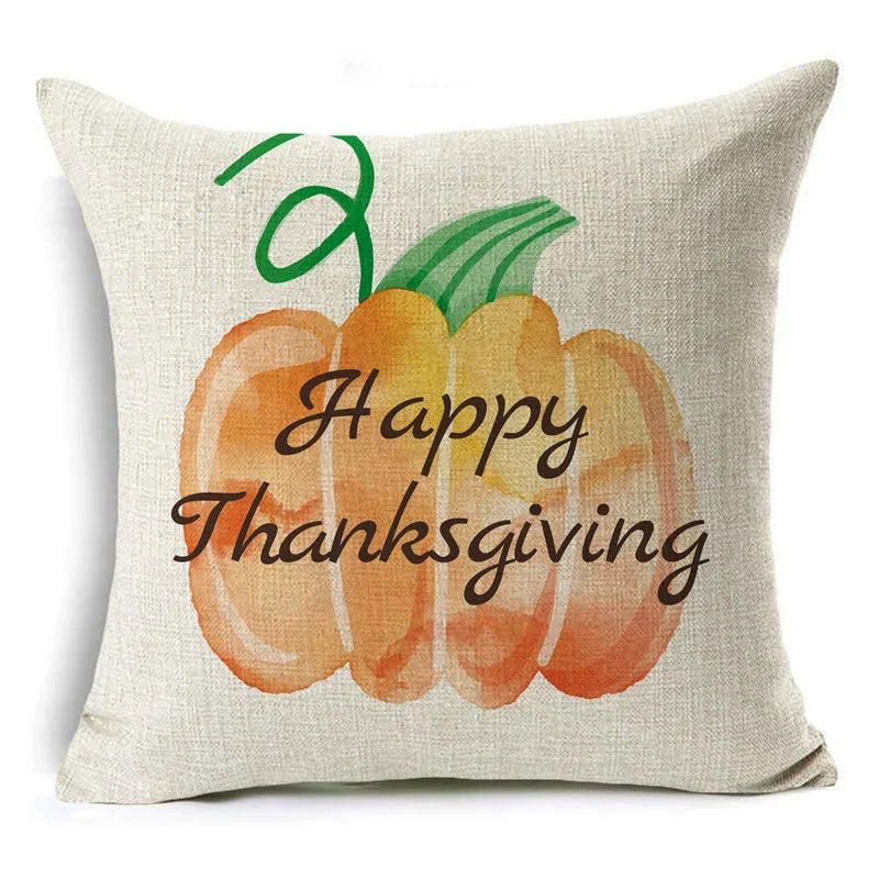 Thanksgiving Pumpkin Plant Pillowcases Linen Decor Throw Cushion Cover For Car Sofa Pillowcase Outdoor Garden Home Decoration