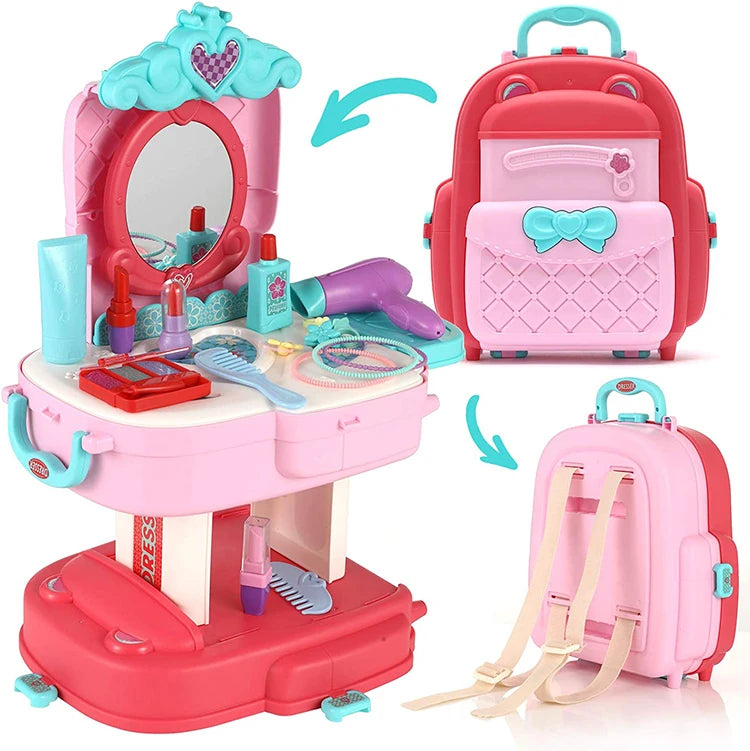 Birthday Girls Gifts Backpack Makeup Toy Children's Pretend Makeup Toys Set