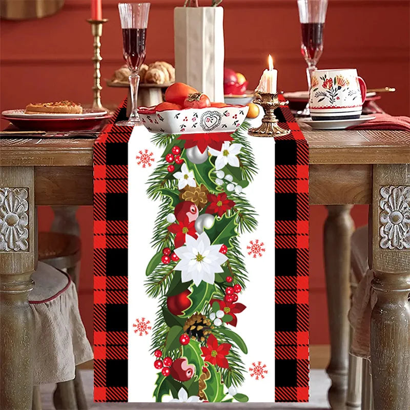 Christmas Table Runner Merry Christmas Decoration for Home Tablecloth Cover Xmas Ornament Navidad Noel Gifts New Year Party 2023