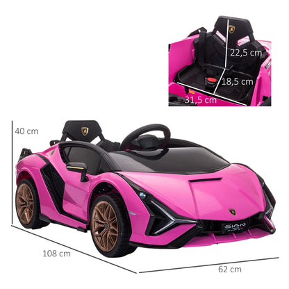 HOMCOM electric car Lamborghini SIAN 12V for children + 3 years old remote control door opening music MP3 108x62x40 cm