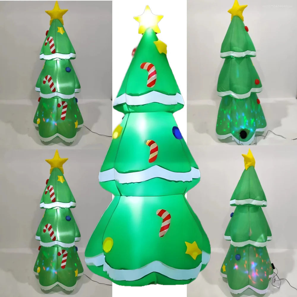 1.5M Christmas Inflatable Xmas Tree Equipped with Christmas Music Lights Outdoor Ornament Gift Party New Year Indoor Decoration