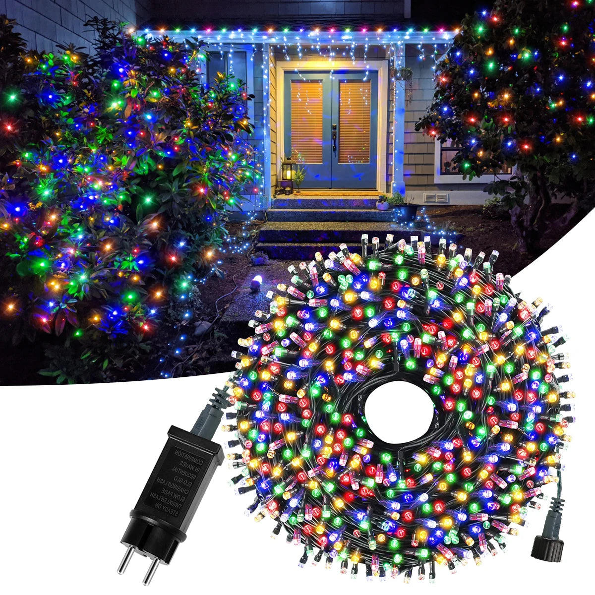 LED String Light for Christmas Tree Decor, Waterproof Outdoor Garden Fairy Lights, EU Plug, US Plug, LED Garland Light, 24V