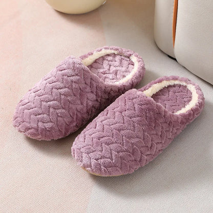 New Jacquard Japanese-style Soft-soled Silent Suede Slippers Non-slip Wooden Floor Indoor Cotton Slippers