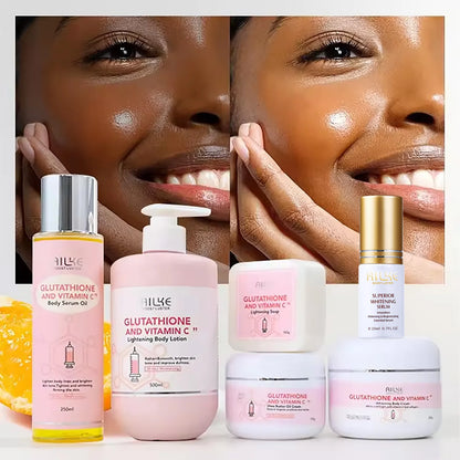 AILKE Brightening Skin Care Set, With Vitamin C, Glutathione, Deep Moisturizing, Smooth Soft Skin, Improve Skin Radiance