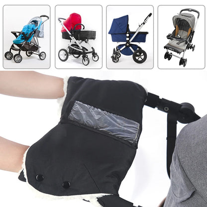 Winter Pram Hand Muff Baby Carriage Pushchair Warm Fur Fleece Hand Cover Buggy Clutch Cart Muff Glove Stroller Accessories