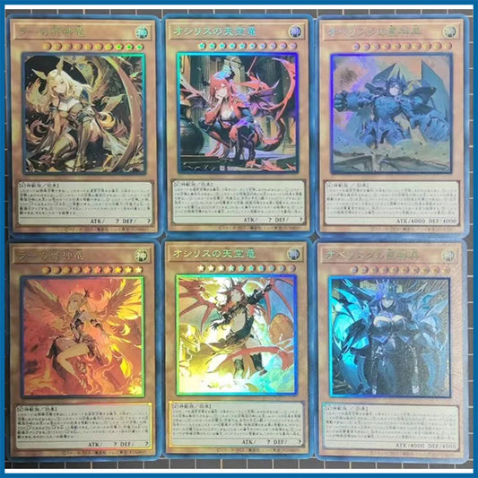 6PC/Set Anime Yu-Gi-Oh DIY ACG Card Of God Slifer the Sky Dragon Boys Game Toys Christmas Birthday Gift Collectible Cards