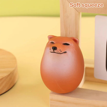 2024 Creative Shiba Inu Realistic Egg Shape Pvc Desk Decor Dog & Egg Union Decorations For Home Offices Cute Christmas Ornament