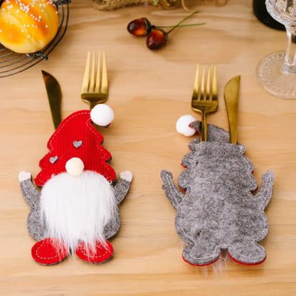 Christmas Rudolph Cutlery Sets Party Cutlery Sets Gnome Cutlery Holder Christmas Table Decoration Gnome Cutlery Holder Set