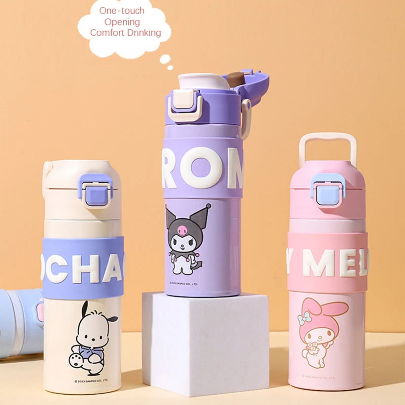 Sanrio Cinnamoroll Kuromi Water Bottle My Melody Student Kid Portable Vacuum Water Bottle Kawaii Children's Insulated Water Cup