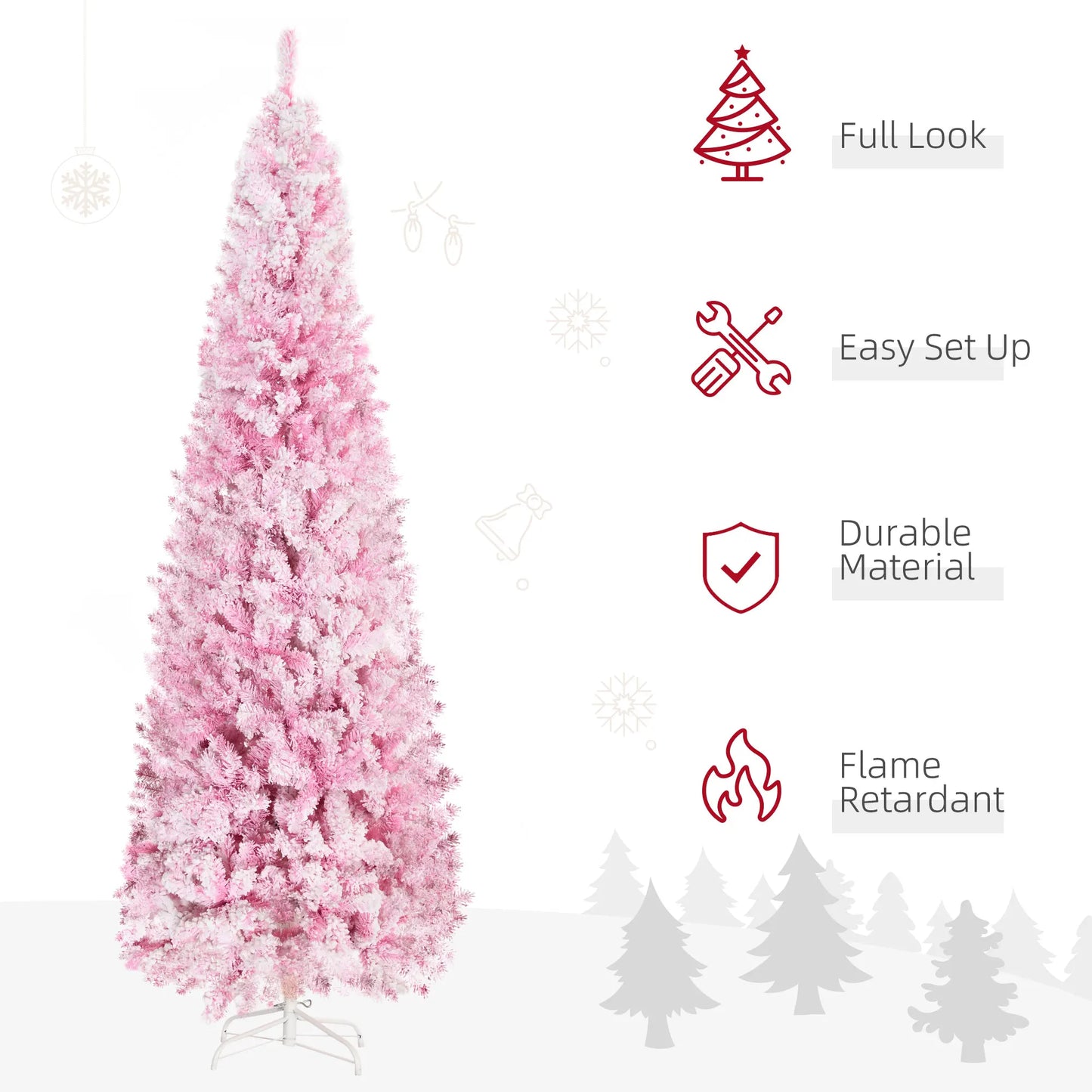 Artificial Christmas Tree 7.5' Indoor Realistic Holiday Decoration W/ Pine Shape