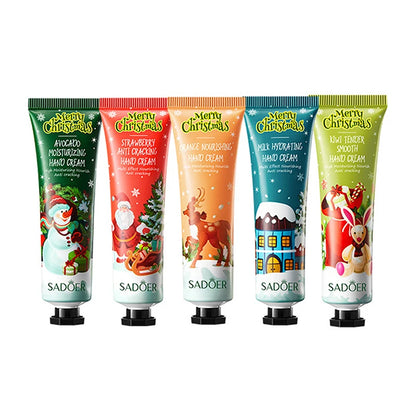 5Pcs/box Christmas Hand Cream Set Cream Texture Travel Pack Durable Moisturizer Gift For Women 30g/piece