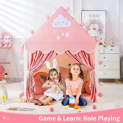 Kids Tent Pink Blue Kid Play House Children Indoor Outdoor Toy House Portable Princess House Children Tent  Christmas Girl Gifts