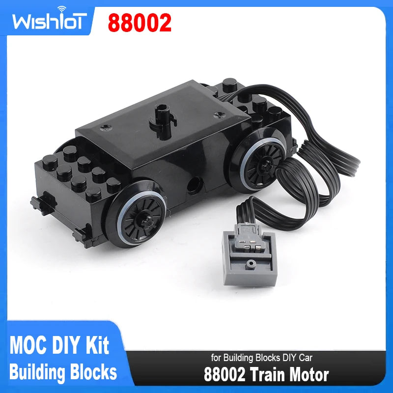 88002 Train Motor MOC Power Functions Power Up Technical Speed Motor Building Blocks for 10254 53401 53400 Rail Tracks DIY Car