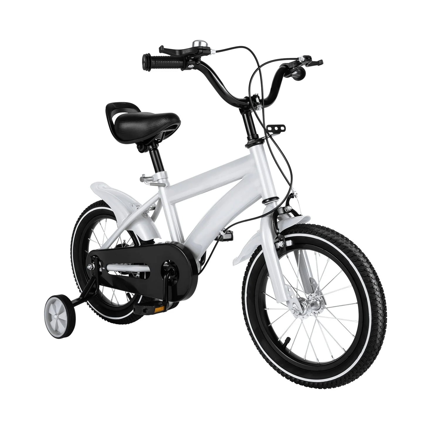 14-Inch Children's Bike Carbon Steel Frame Bicycle 14" Kids Bike with Auxiliary Wheels, Dual Brakes for Kids 2-4 Years Old